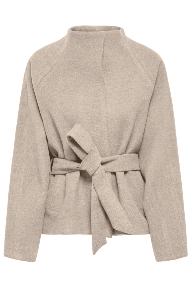 Jacqueline de Yong beige dames jas | Vooraanzicht