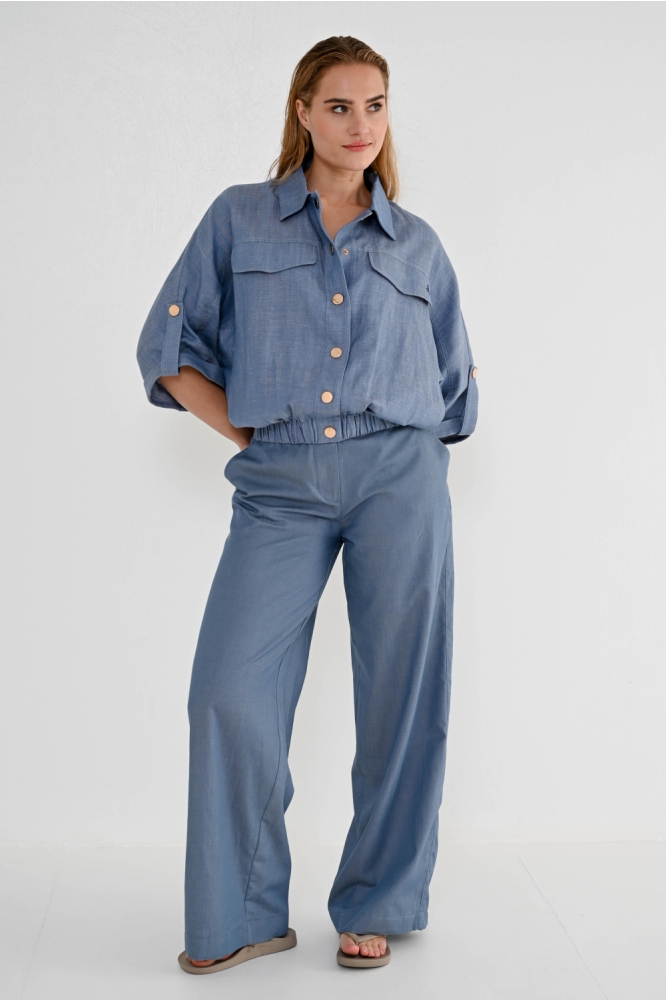 Zizo blauwe dames jas | Model