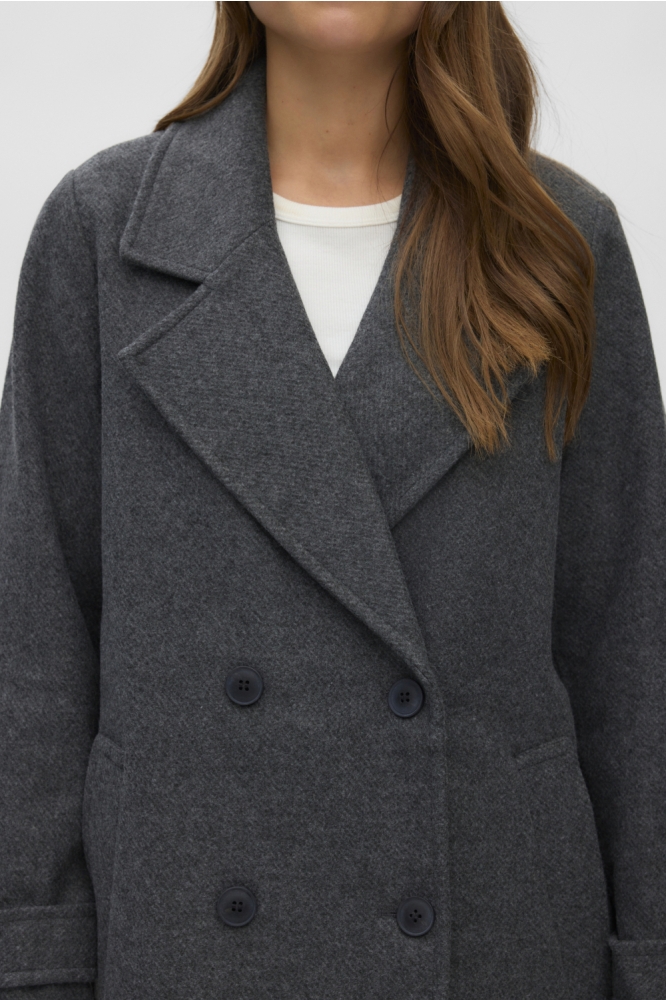 Vero Moda grijze dames jas | Close up