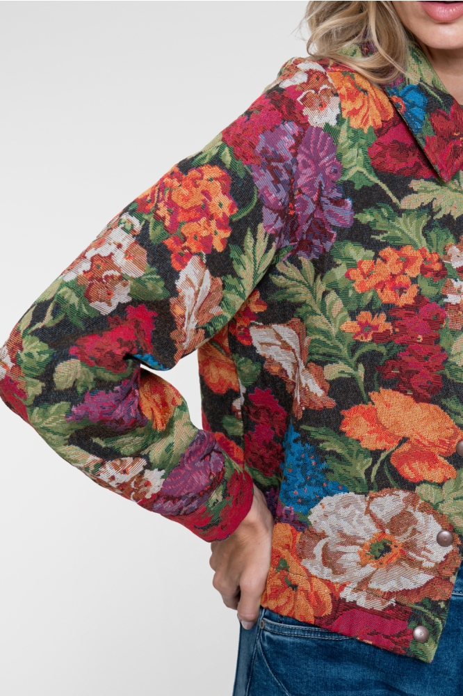 Geisha multi color dames jas | Close up