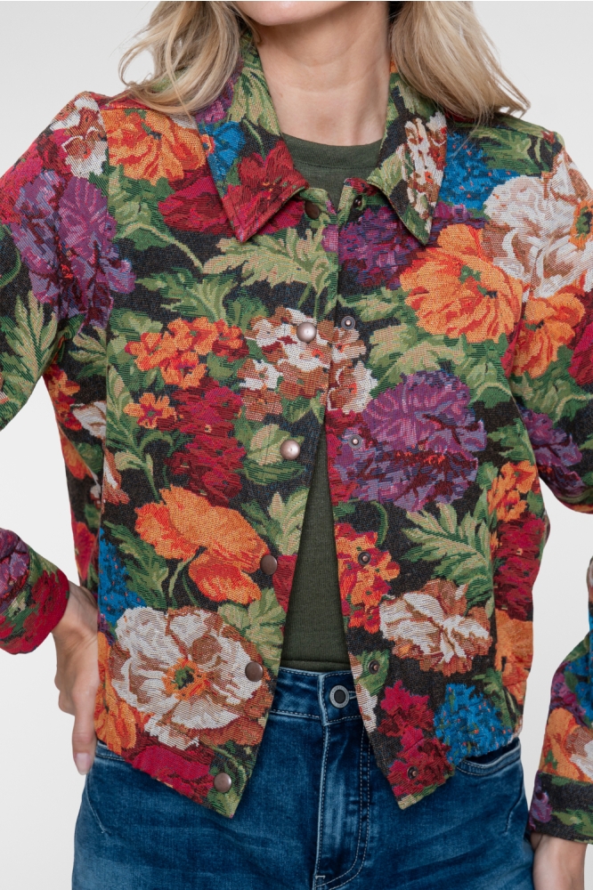 Geisha multi color dames jas | Kleurstaal