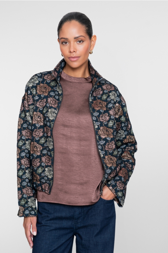 Geisha blauwe dames jas | Model vooraanzicht