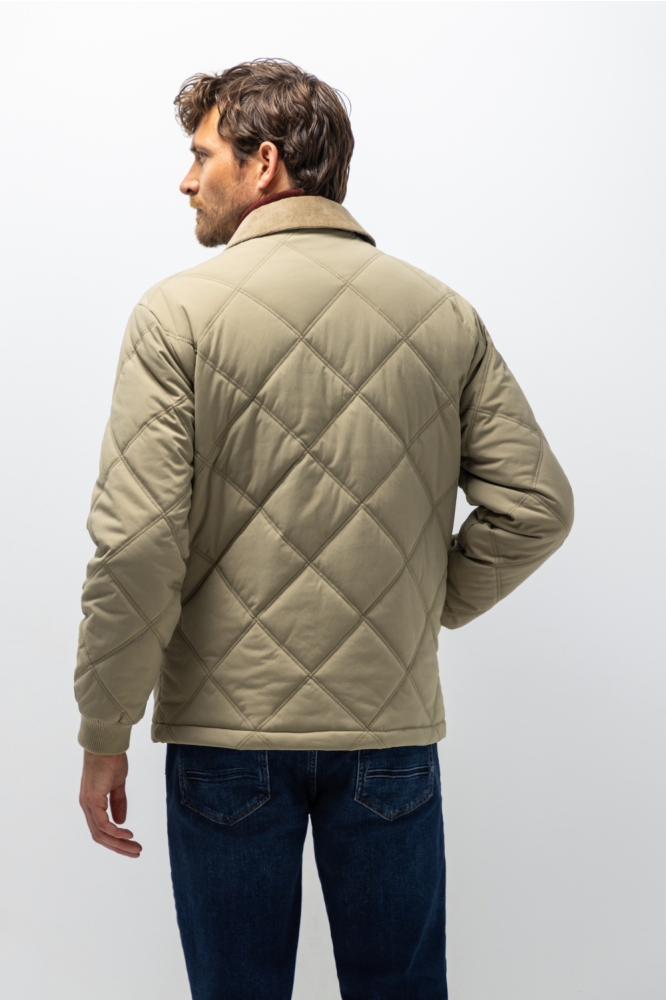 State of Art taupe heren jas | Model achteraanzicht