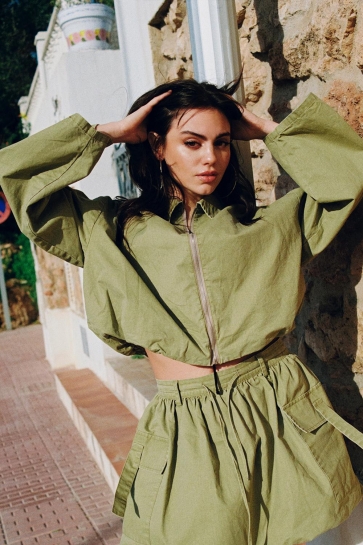 Refined Department Jas ALEY WOVEN CROPPED BALLOON JAC R2605440172 702 ARMY