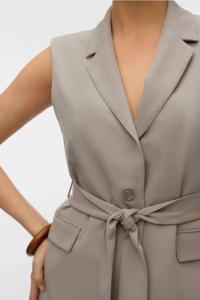 Vero Moda taupe dames gilet | Close up