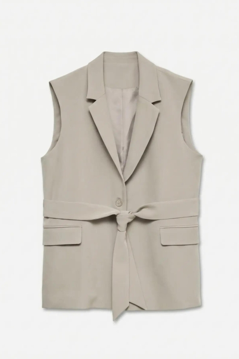 Vero Moda taupe dames gilet | Vooraanzicht