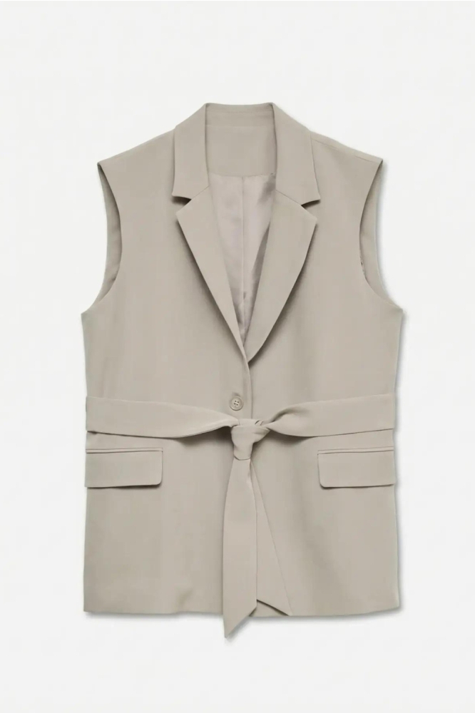 Vero Moda taupe dames gilet | Vooraanzicht