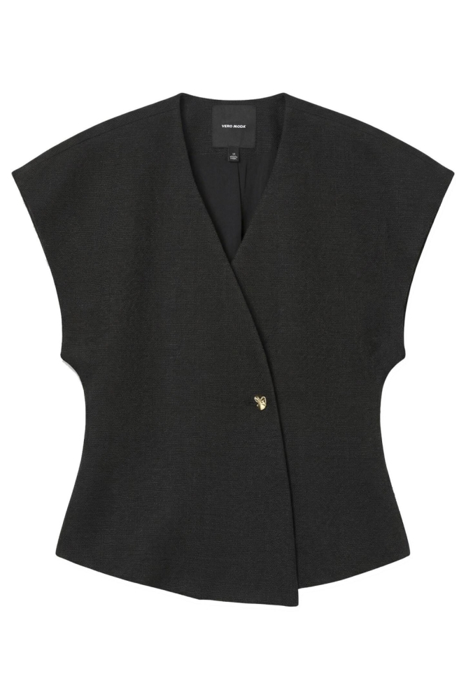 Vero Moda zwarte dames gilet | Vooraanzicht