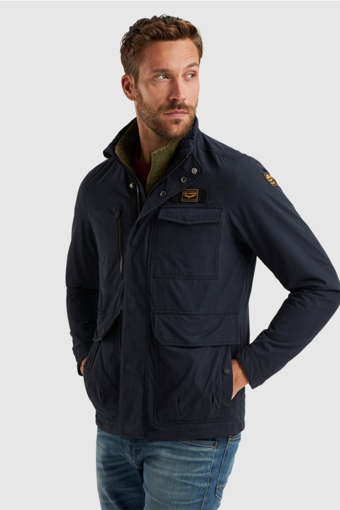 PME legend blauwe heren jas | Model vooraanzicht