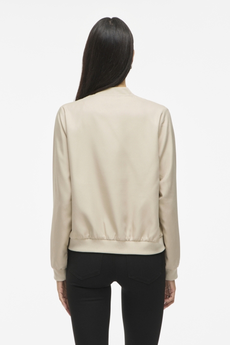 Vila beige dames jas | Model achteraanzicht