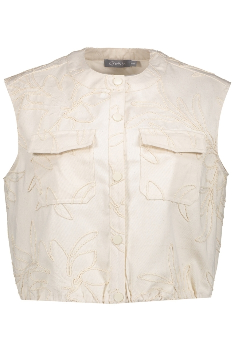 Geisha ecru dames gilet | Vooraanzicht