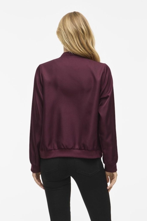Vila bordeaux dames jas | Model achteraanzicht
