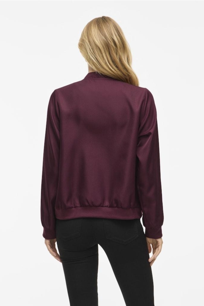 Vila bordeaux dames jas | Model achteraanzicht