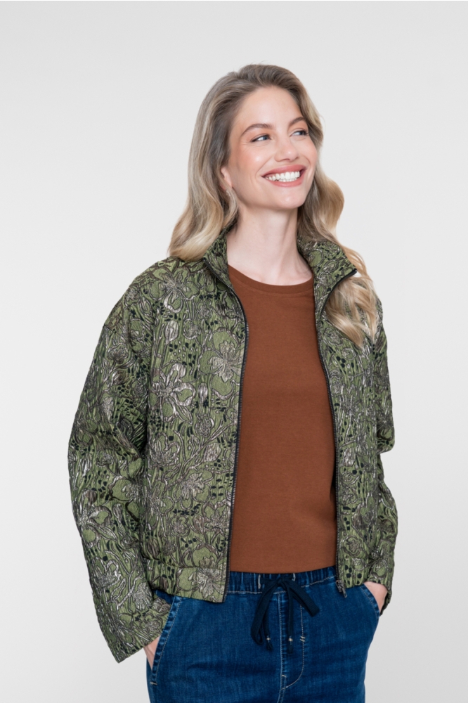 Geisha groene dames jas | Model vooraanzicht