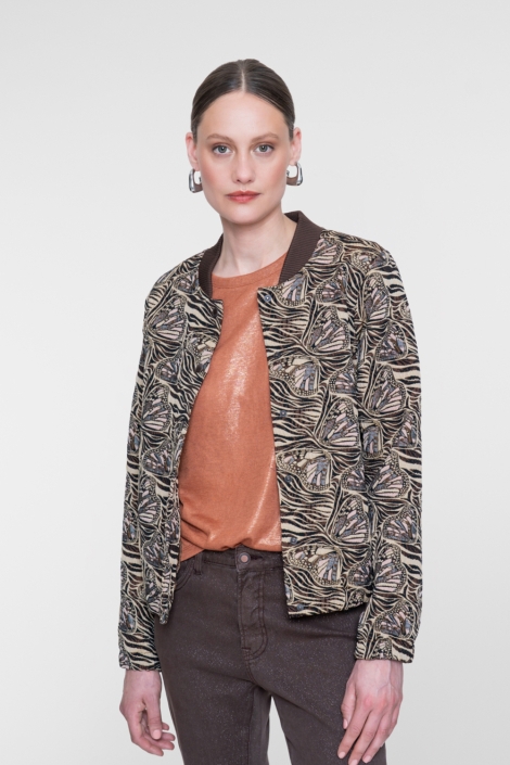 Geisha camel dames jas | Model vooraanzicht