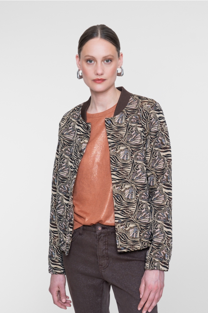 Geisha camel dames jas | Model vooraanzicht