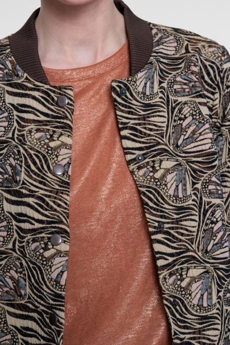 Geisha camel dames jas | Close up