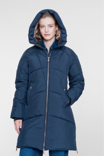Geisha Jas LANGE GEWATTEERDE WINTERJAS 68553 12 000675 navy