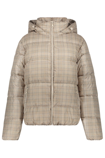Geisha Jas WINTERJAS MET RUITDESSIN EN CAPUCHON 68520 15 Sand/Grey