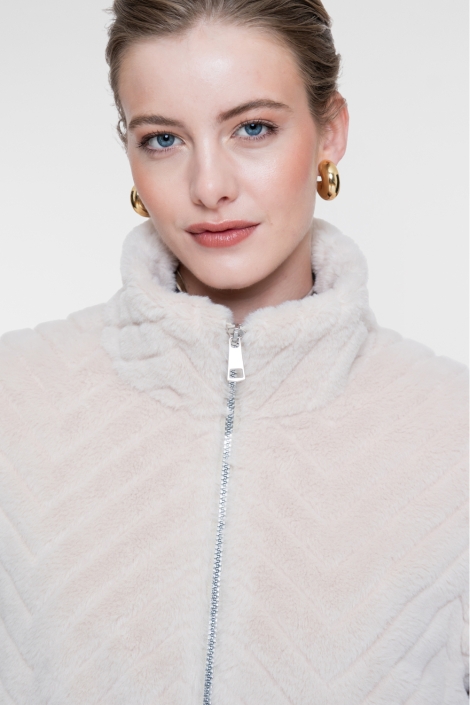 Geisha beige dames jas | Close up