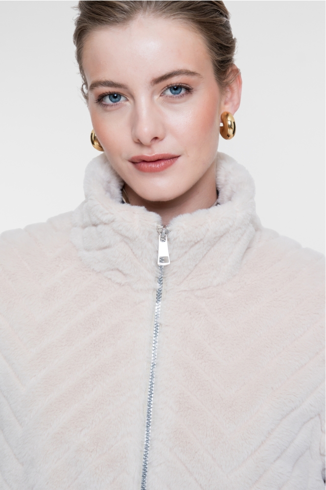 Geisha beige dames jas | Close up