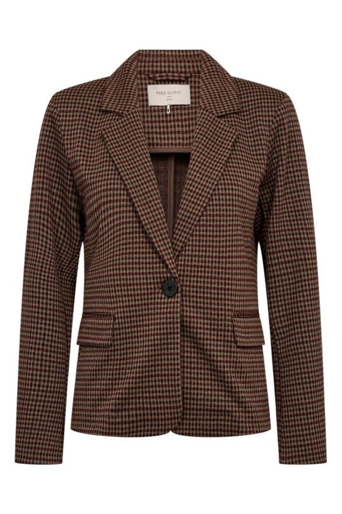 Freequent taupe dames blazer | Vooraanzicht