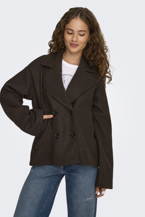 Only bruine dames jas | Model vooraanzicht