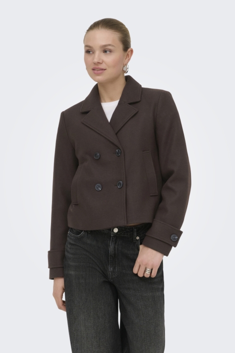Only bruine dames jas | Model vooraanzicht