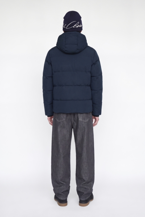 Jack & Jones blauwe heren jas | Model achteraanzicht