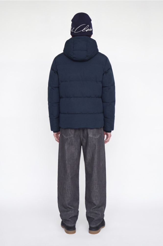 Jack & Jones blauwe heren jas | Model achteraanzicht
