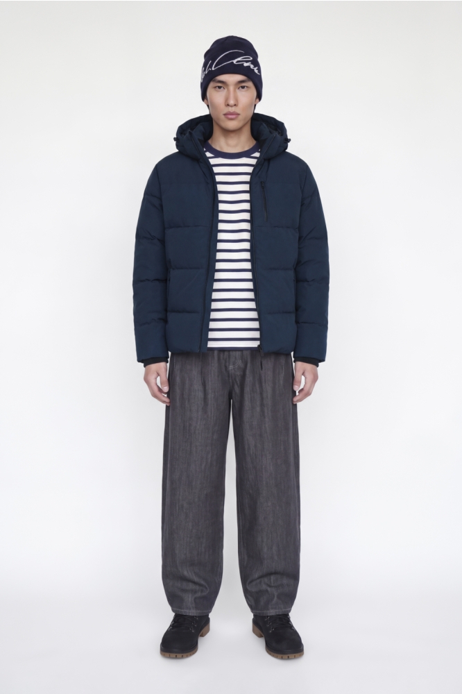 Jack & Jones blauwe heren jas | Model vooraanzicht