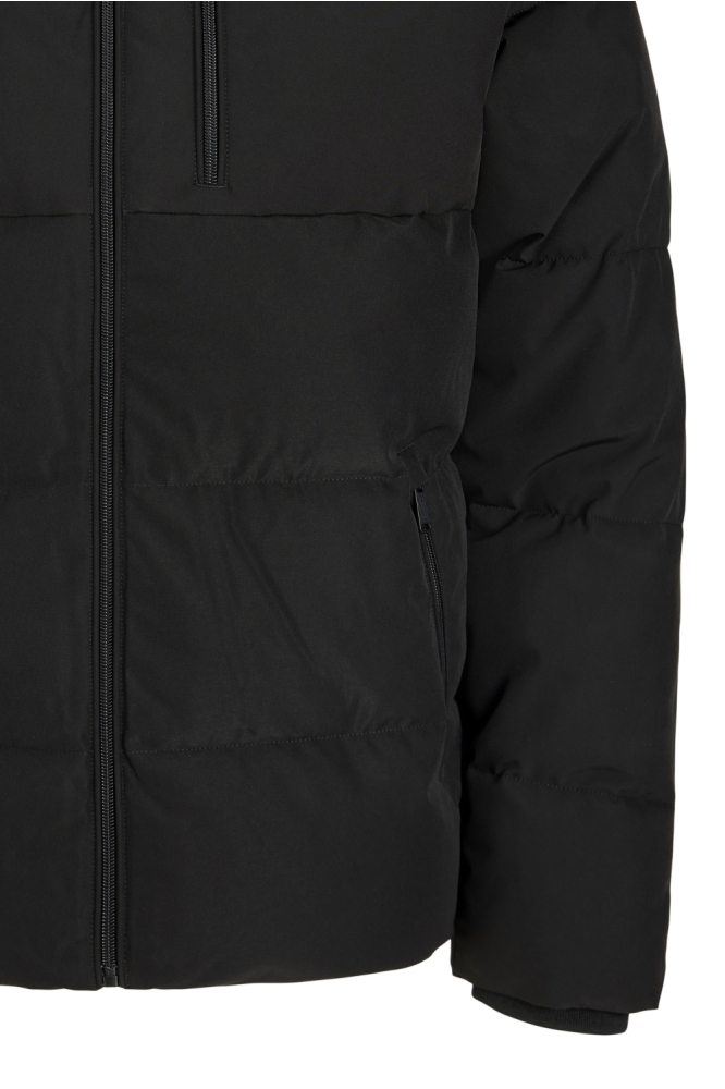 Jack & Jones zwarte heren jas | Close up