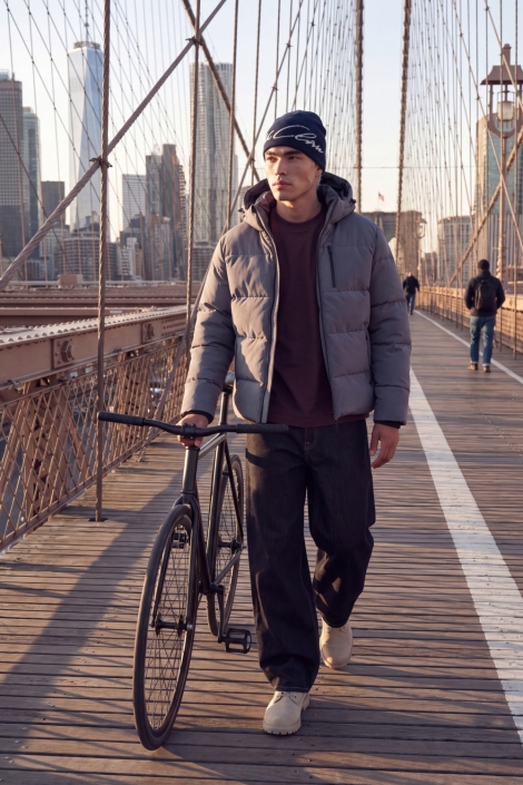 Jack & Jones blauwe heren jas | Sfeerbeeld, In situatie