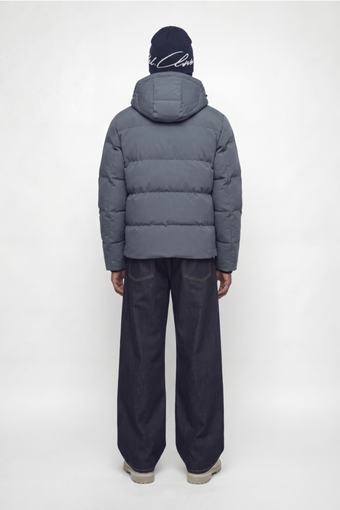 Jack & Jones blauwe heren jas | Model achteraanzicht