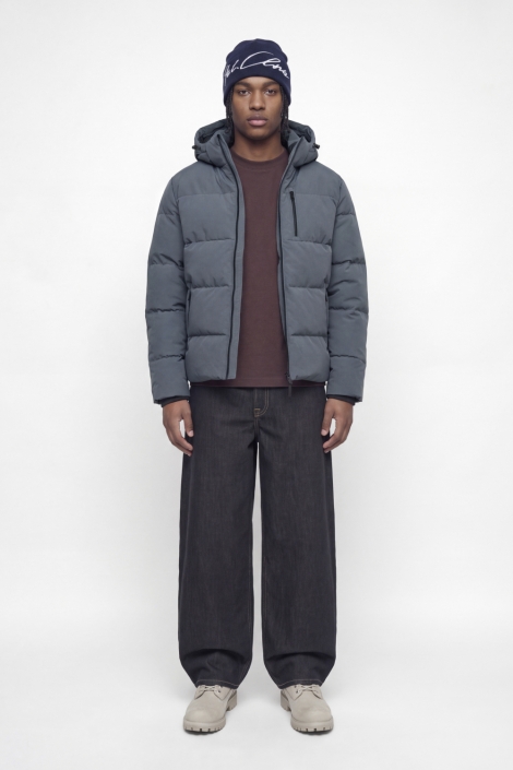 Jack & Jones blauwe heren jas | Model vooraanzicht