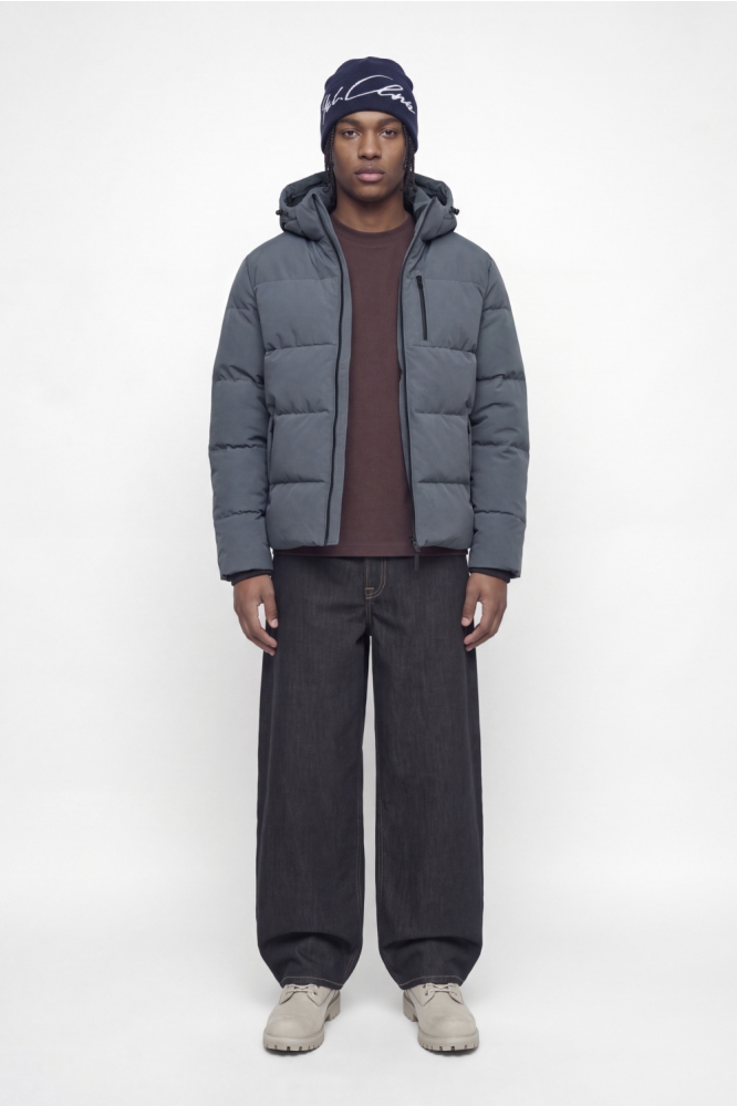 Jack & Jones blauwe heren jas | Model vooraanzicht