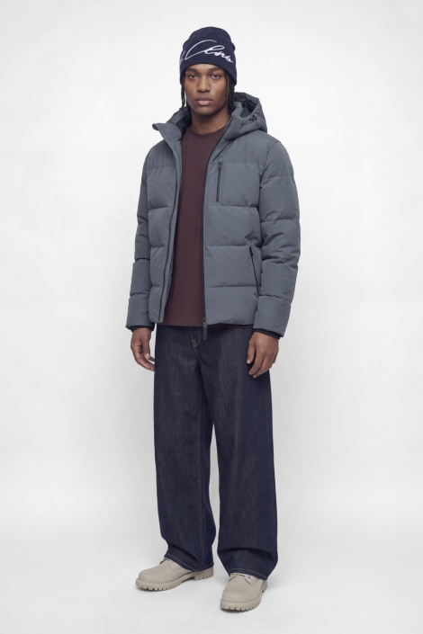 Jack & Jones blauwe heren jas | Model vooraanzicht