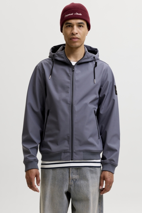 Jack & Jones blauwe heren jas | Model vooraanzicht