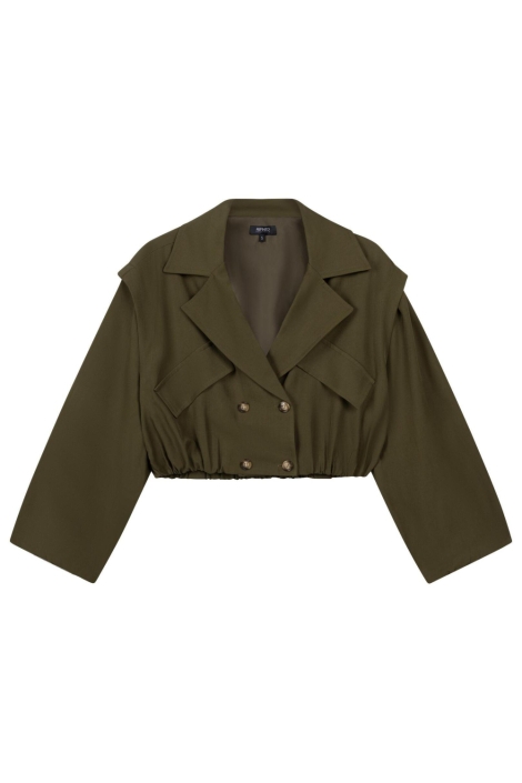 Refined Department groene dames jas | Vooraanzicht