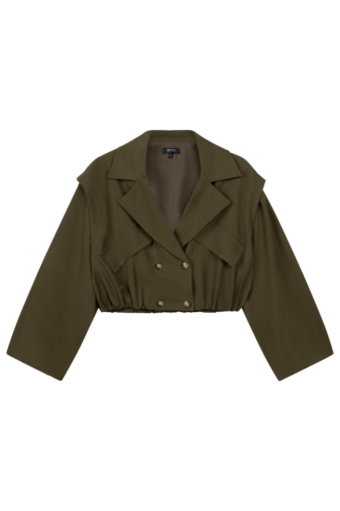 Refined Department groene dames jas | Vooraanzicht