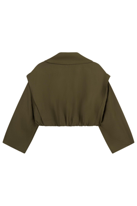 Refined Department groene dames jas | Achteraanzicht