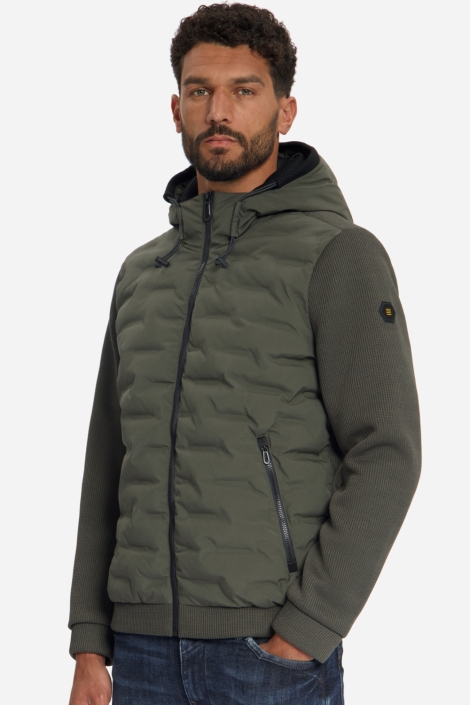 NO-EXCESS groene heren jas | Model zijaanzicht