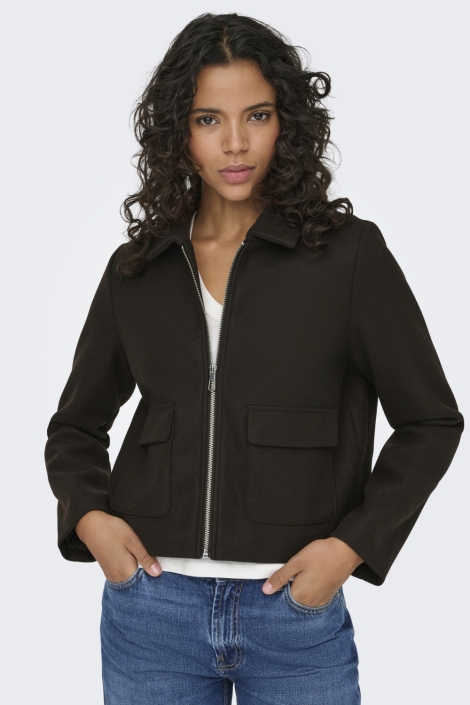 Only bruine dames jas | Model vooraanzicht