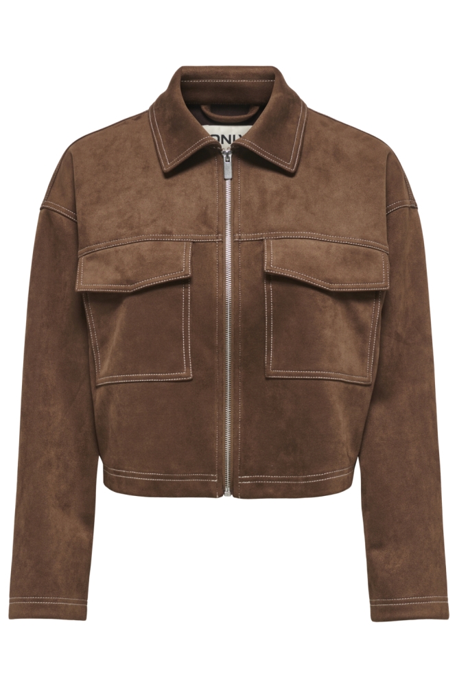 Only bruine dames jas | Vooraanzicht