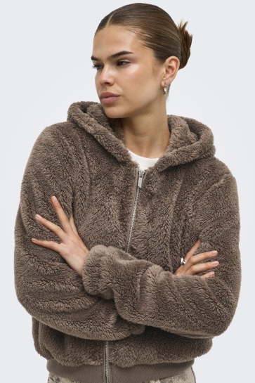 Only Vest ONLNEWANNA CONTACT SHERPA JKT OTW N 15300635 Walnut