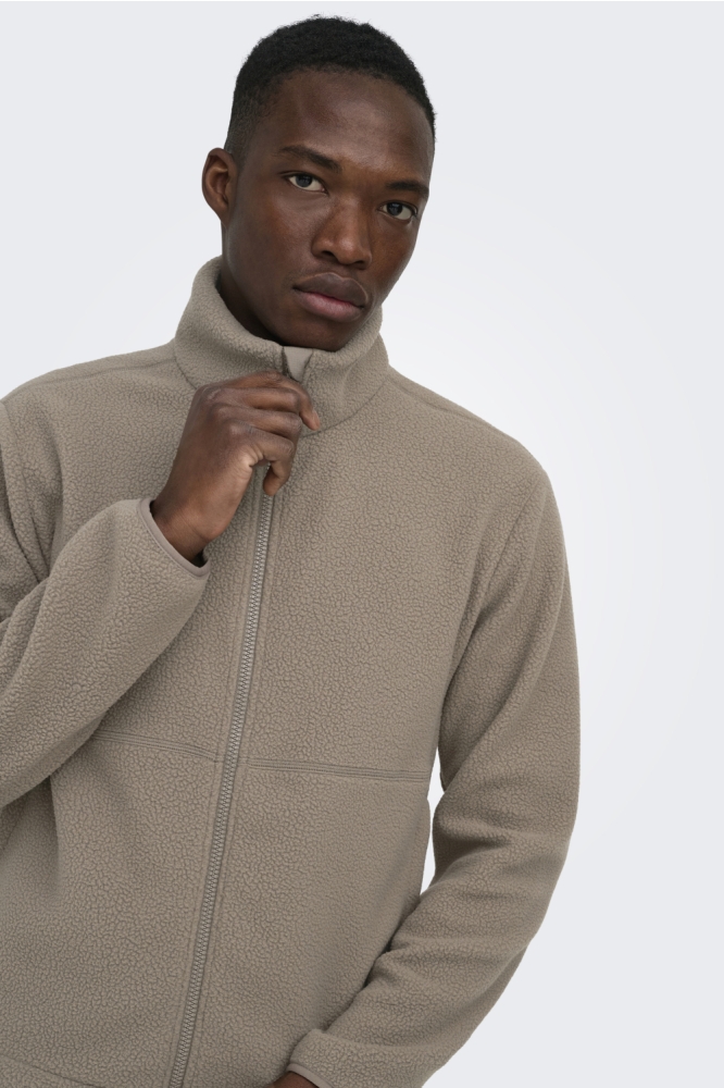 Only & Sons taupe heren jas | Model