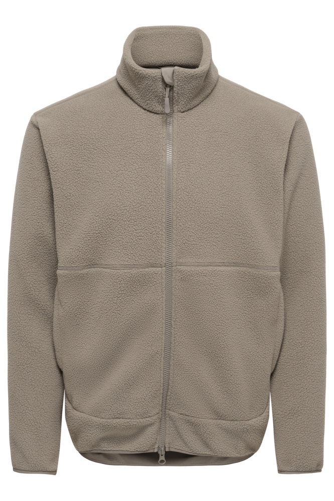 Only & Sons taupe heren jas | Vooraanzicht