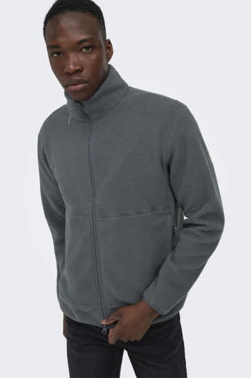 Only & Sons Jas ONSJASON PRTC FLEECE JACKET OTW NOO 22038160 Grey Pinstripe