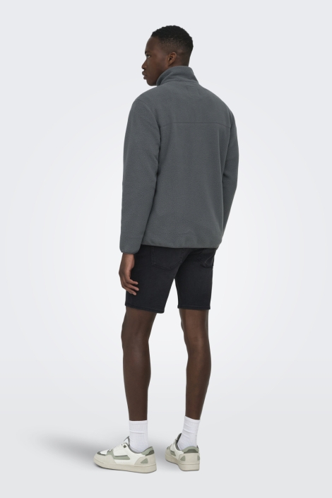 Only & Sons grijze heren jas | Model achteraanzicht