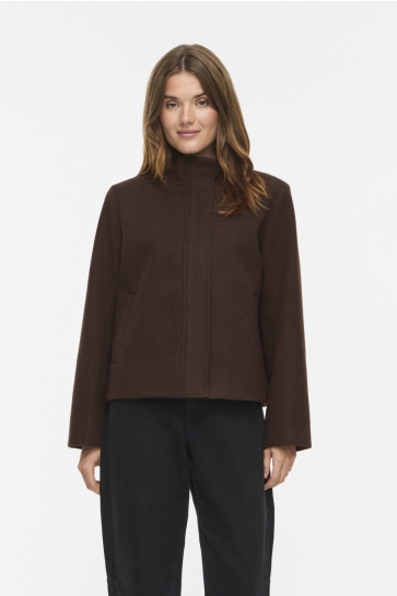 Vila Jas VICLAUDIA L/S HIGH NECK SHORT JKT- 14119186 Coffee Bean